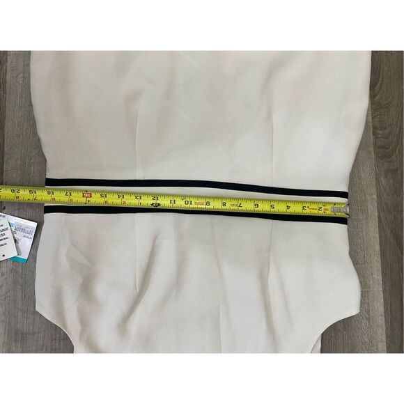 Kasper NWT Black Piped Cream Crepe Sheath Dress, Size 16P, MSRP $89 - Picture 5 of 12